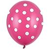 PartyDeco Balloons Strong 50 Palloncini Lattice 30 cm Fuxia Pois Bianchi Decorazione Compleanno