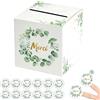 CaiTang Scatola per biglietti di nozze +30 pezzi grazie adesivo, urna matrimonio cartone bianco, scatola per busta di carte, per matrimonio battesimo compleanno (22 cm)