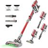 Akitas V10A Aspirapolvere a batteria senza fili con motore BLDC da 450 W, potenza di aspirazione 45 kPa, 60 minuti, spazzola a LED con luce verde, anti-groviglio, ideale per tappeti, pavimenti duri e