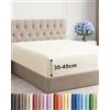 CGK Unlimited Lenzuolo con Angoli 100x200 - Microfibra Tasca 45cm (18) - Bianco Panna | Spazzolata, Morbido, Antipiega, Senza Stiratura, Traspirante, Anallergico, Materassi Alti, Topper, Premium, OEKO-TEX