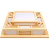 GMSLuu Plafoniera LED Giapponese a Filo in Legno 45 cm 3 Colori Telecomando | 3000K 4500K 6400K, copertura 10 12 m², fascio verso il basso, paralume chiuso ad alta trasmissione, comando fino a 5 m