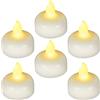 Yakpo 12 lumini galleggianti a LED senza fiamma, impermeabili, a batteria, per esterni, candele votive a LED, luce bianca calda, per feste, piscina, vasca, spa, decorazioni natalizie