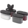 SIGNORA WARE Set di 4 contenitori ermetici ricaricabili per spezie, erbe, marinate, zucchero, sale, pepe
