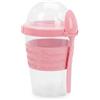MIJOMA Tazza per yogurt To Go 600 ml con cucchiaio e scomparto separatore - tazza per la colazione con coperchio a vite - senza BPA & a tenuta stagna - ideale per muesli snack, ufficio, scuola in