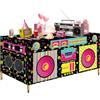 Jremreo Tovaglia in tessuto lavabile con stampa di altoparlanti stereo anni '80 e '90, per feste di compleanno hip hop, feste con musica rap, danza DJ, decorazioni ritorno al passato anni '80 e '90