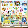 Tanlaby Adesivi per Finestra Matite Pastelli Vetrofanie Finestre Gufi | Non Adesiva Anticollisione Decalcomanie per Finestre Vetro Porte Aula Decorazione Inizio Scuola Bambini Camerette