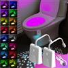 QCGNIUI 2PCS Lampada da toilette a LED,Lampada da toilette impermeabile a 16 colori,Luce notturna con sensore,illuminazione interna del WC ricaricabile USB,Gadget da bagno simpatico,Adatto a tutti i