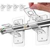 Kositi ※Kositi※ Set di 4 Supporto Per Tende Senza Foratura con Viti e Tasselli Inclusi - Appendi Tende Senza Forare PET Trasparente - Bastoni Ø1,3-3 cm - Portata 8kg per Coppia 2 Finestre ✮Garanzia A Vita✮