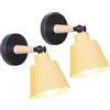 TOKIUS 2 pezzi Lampade da Parete Interno Vintage Applique da parete Moderno Faretti da Muro Retrò in Metallo e Legno E27 Plafoniere Cucina regolabile 180° Per Cucina Camera da letto
