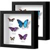 OUTALIZ Set di 2 Cornice Portafoto 3D, Cornice Profonda da Riempire 30 x 30 cm, con Lastra Acrilica Trasparente, Cornici per Oggetti 3D Più Profonda di 3 cm, per Regalo di Nozze, Nero