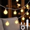Starvortex Catena Luminosa Esterno 5m 50 LED, 8 Modalità Luce con Timer, Bianco Caldo | Funzione Memoria | Impermeabile IP44 | Ricarica USB-C | Luci Decorative per Interni, Esterno, Giardino, Matrimoni e Natale