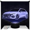 Lampephoto.fr - Lampada 3D RS3 Automobile Auto Tedesca, Luce Notturna Tattile Led, Effetto Ologramma 3D, Idea Regalo Natale Compleanno Uomo, Oggetto decorazione camera
