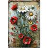 Formeyart Targa in metallo con fiori, bouquet botanico, vintage, per stile rustico francese, bagno, giardino, fattoria, caffè, decorazione da parete, idea regalo per donne, 20 x 30 cm (7)