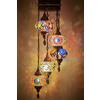 DEMMEX Lampadario da soffitto a mosaico marocchino turco, realizzato a mano, 5 globi, lampada a sospensione in vetro con mosaico bohémien, per soggiorno e camera da letto, personalizzabile