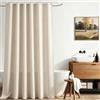 Lerores Tenda da doccia 120 x 170 cm, beige, orlo pesante, antimuffa, in tessuto di poliestere, impermeabile, lavabile, per bagno, vasca da bagno, con 12 anelli