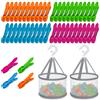 Minfuerang 48 Mollette Bucato con 2 Cestino,Antivento (Multicolore) | Mollette di Plastica Colorate per uso Interno/Esterno per Vestiti,Asciugamani,Calzini,Lenzuola,Fot