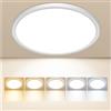 Oumida 22CM Plafoniera LED Soffitto, 3000/3500/4000/5000/6500K IP44 Impermeabile Lampada da Soffitto, 18W Plafoniera Bagno per camera da letto, Cucina, Soggiorno, Balcone (22CM)