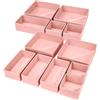 DIMJ Organizer per Cassetti Organizer per Armadio, Divisori per Cassetti Separatori per Cassetti Organizzatore Cassetti, per Calze, Biancheria Intima, 12 Pezzi, Rosa