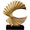 Tauzveok Moderni Scultura Astratta Base Nera, Ocean Wave, Arte da Tavolo Decorazioni per la casa, Decorazioni Eleganti per Soggiorno, Camera da Letto, scrivania da Ufficio, armadietti,d'oro,H 28cm