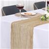 Jumdast Runner da Tavolo, Runner Tavola Moderno, Mussola Chiffon Runner | Runner per il Tavolo Decorazione da Tavolo per Matrimonio, Compleanno, Battesimo e Comunione (90 x 180 cm, Beige )