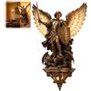 Generico Archangel Michael Wall Sconce,Medieval Gothic LED Guardian Angel Wall Light,Vintage Religious Angel Statue Wall Lamp,Home Art Decorative Sculpture Lamp for Bedroom,Living Room,Hallway