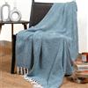 RAJRANG Coperta di lancio rustico primitivo con nappa decorativa - Coperte di cotone al 100% di cotone geometriche.