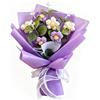 Ferizzia Fiori Uncinetto, Bouquet di Fiori Lavorato a Maglia, Bouquet Fatto a Mano, Bignè Alla Crema Romantico, per la Decorazione Della Casa, Nozze, Compleanno Regalo (Viola)