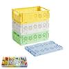 Naruide Contenitori Plastica Cestino Portaoggetti Pieghevole, Set da 4 Colori Blu, Verde, Giallo, Bianco, Contenitore Plastica per Casa, Cassette Plastica, Cesto Portaoggetti