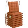Lavea® Cuscini per Sedie 40x40 cm - Set da 8 Cuscini Sedie Cucina con Laccetti - Lavabili, per Interni ed Esterni, Ideali per Giardino, Balcone e Terrazza - Terracotta