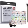 BTF-LIGHTING WS2811 indirizzabile IC RGB Striscia LED 24V 10m 600LED/m IP30 | Flessibile 5050SMD 100pixels Full Colour Strisce Nastro Nastri LED PCB Bianco per Camera Cucina Soggiorno (Solo Striscia)