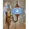 DEMMEX Applique da Parete Turca Marocchina in Mosaico, Globo in Vetro Fatto a Mano, Base in Ottone, Cavo 1,5 m, Illuminazione Decorativa per Soggiorno e Camera, Blu
