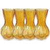 KORAT Set di 4 Vasi in Vetro Colorato da 15 cm per Fiori Vasi Decorativi per Centrotavola, Eventi, Matrimoni Stile Vintage con Superficie a Rilievo Colori Verde, Blu, Giallo, Rosa (4 Colori Misti)