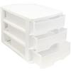 PlasticForte Plastic Forte - Cassettiera da tavolo bianca 3 cassetti 26,8 x 27 x 35,5 cm