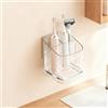 Zayin Portaspazzolino da parete per spazzolino da denti rimovibile e dentifricio, con divisore, per bagno, antiscivolo, set di porta spazzolino elettrico con drenaggio, accessorio da bagno, trasparente