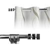 IlGruppone Bastone Per Tenda In Alluminio Estensibile 2 Misure 110/200 Cm 160/300 Cm Vari Terminali Lucidi e Satinati Supporti E Anelli Inclusi Bastoni Per Tende Staffa Tendaggi - 110-200 cm - LucidDado