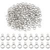 PONABEADIY 1 scatola Da 150 pezzi, 10mm di Lunghezza, In Acciaio Inossidabile, Perline A Cauzione, Perline A Colonna, Connettori Ad Anello, Ganci In Argento, Perline Distanziatrici Pendenti per La Cre