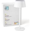 Lightbox LED lampada da tavolo per esterni | Ø 13 cm | lampada da esterno a batteria con energia solare | dimmer a 3 livelli | lampada da tavolo a batteria (4 W, 300 lm, 3000 K) in metallo/plastica