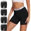 POKARLA Boxer da donna a vita alta, in modal, Nero, confezione da 4, Medium