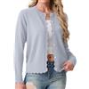 GRECERELLE Cardigan da donna lavorato a maglia girocollo leggero a maniche lunghe cardigan maglione da donna button down smerlato coprispalle maglione per abito estivo sera matrimonio, Grigio blu, XXL