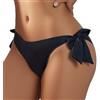 Generico Slip Costume Mestruale Donna Vita Bassa con Laccetti Mare Slip Bikini Piscina Pantaloncini da Bagno Spiaggia Bikini Pantaloni Sportivi Estivi (XL, Nero)