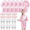 LYCN Set di 6 accappatoi da spa per ragazze, accappatoio kimono in raso di seta per feste spa con maschera per gli occhi in seta e pantofole, accappatoio da bagno per damigelle di compleanno pigiama