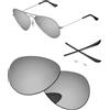 PapaViva Lenti di ricambio e kit di gomma compatibili con occhiali da sole Ray-Ban RB3025 58 mm Chrome Silver Pro+ antiriflesso polarizzato