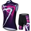 Mydawan Abbigliamento Ciclismo Uomo Completo Bici MTB Estivo Tuta Ciclista Senza Maniche,Maglietta Bicicletta Gilet e Pantaloncini Shorts Bike con 19D Gel Imbottiti,Maglia da Ciclo Asciugatura Rapida|10,S