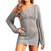 MaNMaNing Copricostume Donna Mare Top da Spiaggia Traforato con Maglione con Solare Copricostume Curvy Donna Mare Lungo Copri Costume Vestito Intimissimi Caftano Corto