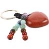Hohopeti Portachiavi di Cristallo a Forma di Cuore Rosso in Pietra Naturale Ciondolo per Borsa, Accessorio Leggero in Lega Resistente per Festa degli Innamorati, Decorazione Romantica