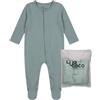 LuaCoco Pigiama da neonato con chiusura magnetica 100% cotone biologico, guanti pieghevoli e piedini coperti, tutina intera morbida con chiusura a magneti, cambio pannolino facile e veloce, taglie da 0 a 12