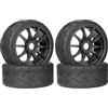 RcThjia Pneumatici da strada da 17 mm per Arrma 1/7 Infraction Limitless Felony FS Racing Model GT RC Car Upgrade On Road Tyre 4 pezzi un set (4 piccoli nero)