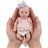 Lonian 8 Pollici Silicone Bambino Bambole Full Body Realistico Mini Neonato Reborn Bambino Bambole Dormire Ragazza con Vestiti Set Natale Giocattolo per Età 3 + (Viola)