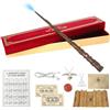 Hojalis Bacchetta Hermione Granger, 37CM Bacchetta Hermione,Bacchettas in Resina e Nucleo in Acciaio,Deluxe BacchettaMagica HP Confezione Regalo con Biglietto Stazione e Collana,Oggetto da Collezione