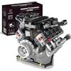 Weinsamkeit V8 Kit Motore Blocchi di Costruzione, Modello di motore V8 che funziona giocattolo, con Motore e Controllo APP, giocattolo regalo da collezione per ragazzi e ragazze Ventilatori supercar (D)